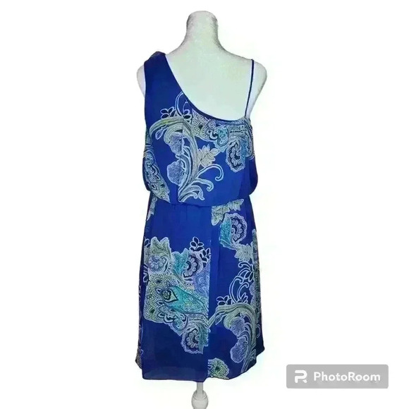ENFOCUS Studio women's paisley print blue dress size 8 - Picture 2 of 8